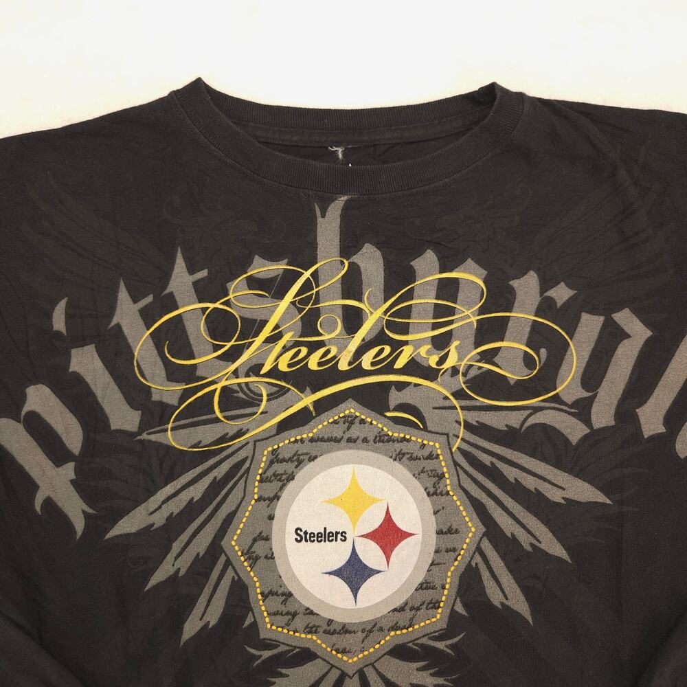 NFL Pittsburgh Steelers Casual Graphic Football T Shirt Mens Size L Black